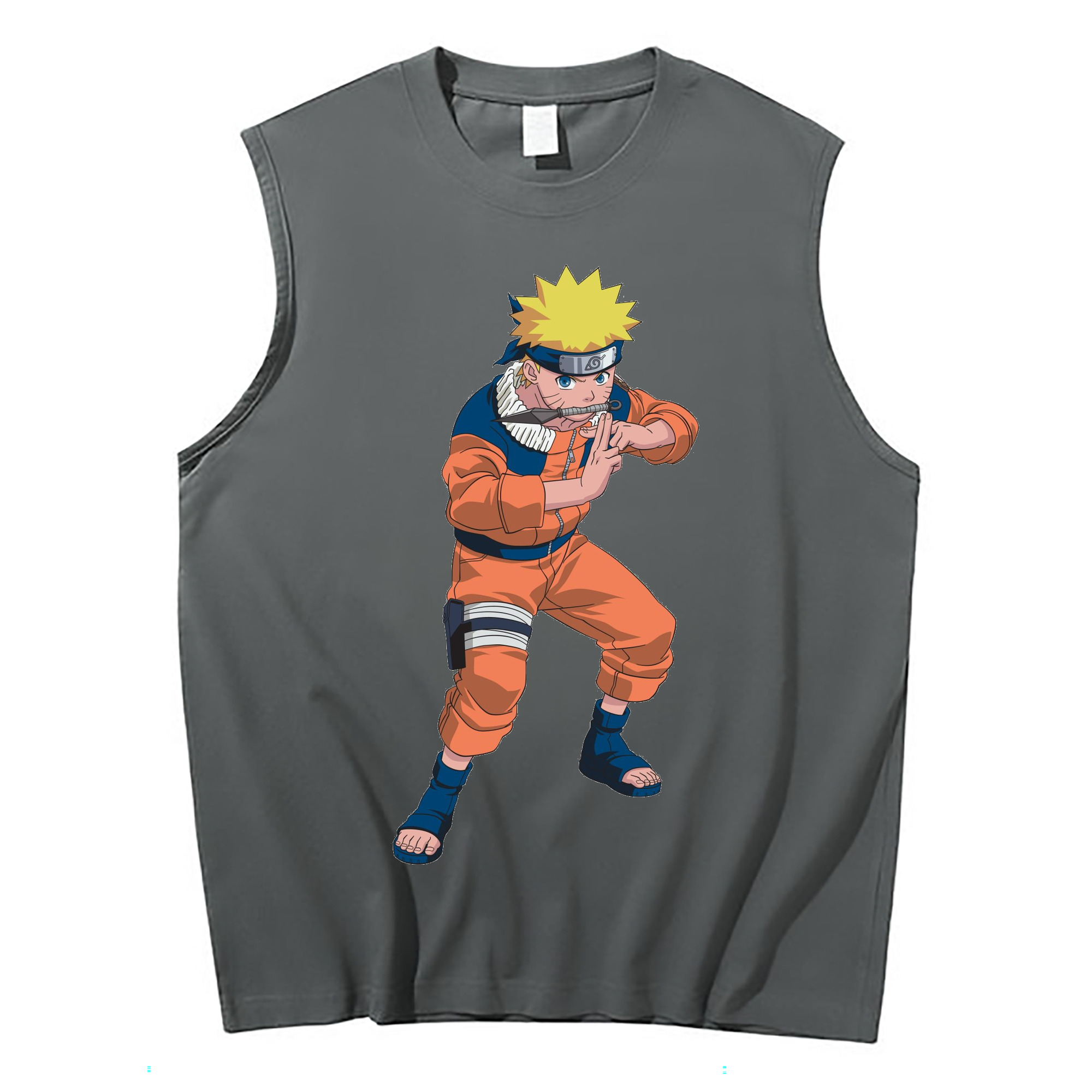 （画像用） NARUTO -ナルト- うずまき ナルト Uzumaki Naruto コットン100％タンクトップ（フロントプリント）